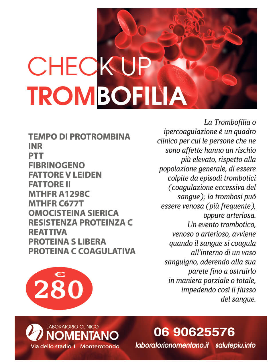 check up lab trombofilia nomentano