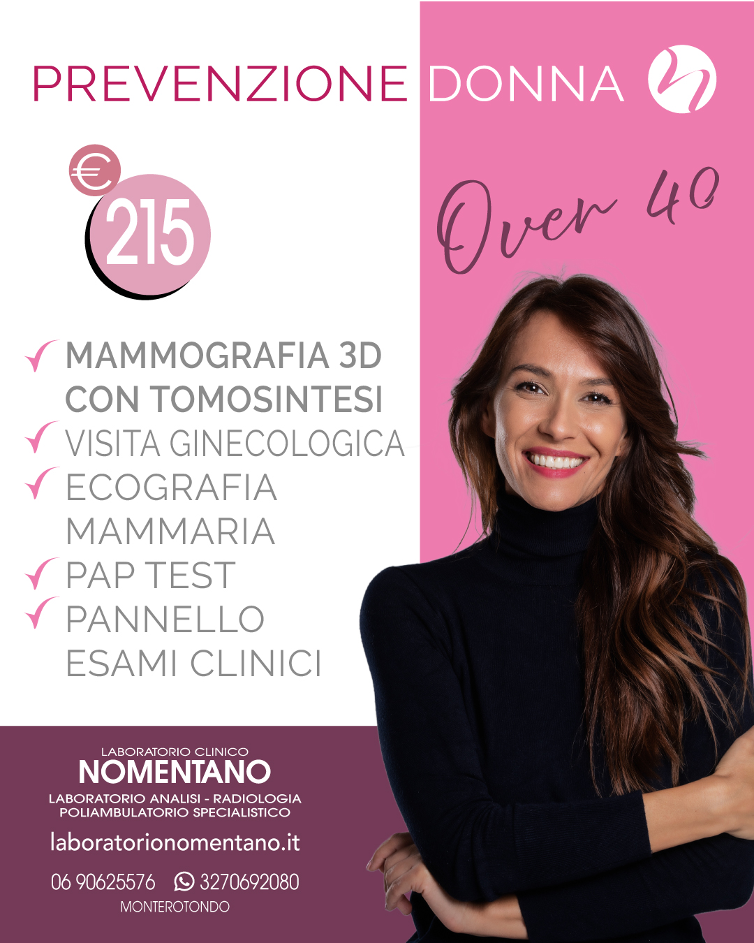 DONNA-OVER 40 2026 VERT laboratorio nomentano pacchetto donna over 40